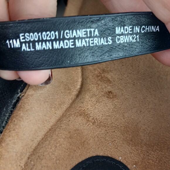 Euro Soft By Sofft SZ 11 Gianetta Sandals In Black Vegan - Picture 5 of 7